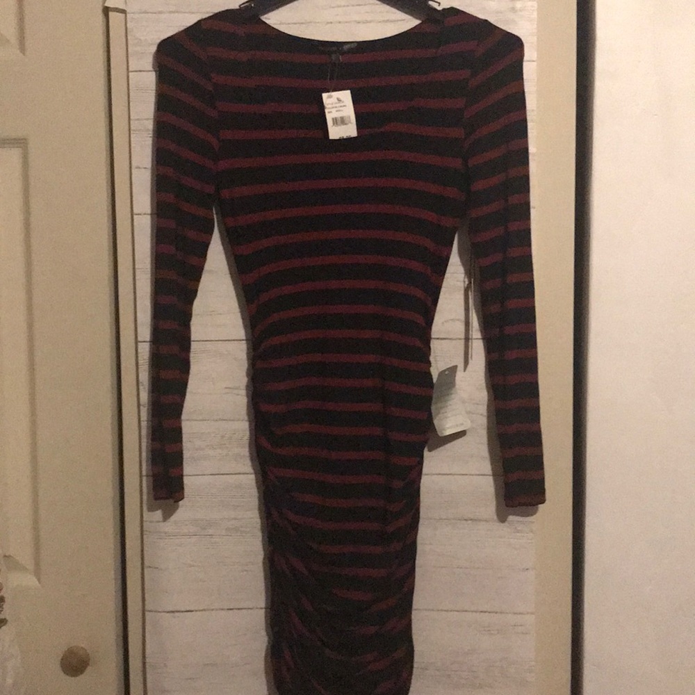 Felicity & Coco striped body con dress. Knee length